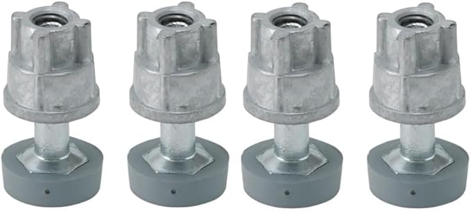 Soro Essentials- Set of 4 Stainless Steel Foot and 3/8"-16 Threaded Insert Wire Shelving Unit Post Leveler - Leveler for Wire Shelving Rack for Kitchen Storage for Precise Height Adjustments