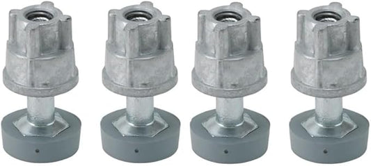 Soro Essentials- Set of 4 Stainless Steel Foot and 3/8"-16 Threaded Insert Wire Shelving Unit Post Leveler - Leveler for Wire Shelving Rack for Kitchen Storage for Precise Height Adjustments