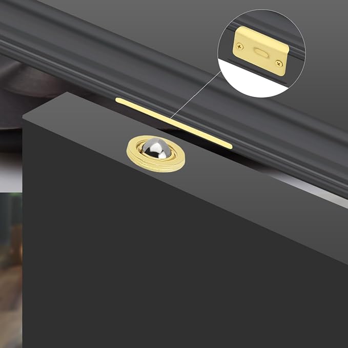 HOMOTEK 2 Pack Drive in Ball Catch with Strike Plate for Closet Doors, Bright Brass, 13/16 Inch x 1-1/8 Inchs,Die-cast, Adjustable Tension Ball