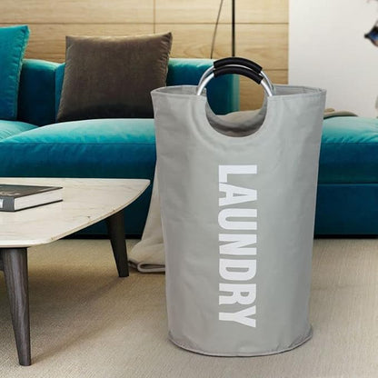 3 Pack 90L Laundry Baskets, Waterproof Hamper with Foam Protected Aluminum Handles - Light Grey