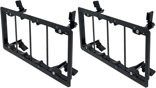 iMBAPrice 4-Gang Low Voltage Mounting Bracket, Non-Metallic Wall Plate Bracket for Telephone, Network, HDMI, Coaxial & Speaker Cables, 2-Pack