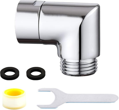 Shower Head Elbow Adapter, Shower Arm Elbow Adapter for Hand Showers and Wall-mounted Showers，Shower Arm Extension (90degree）