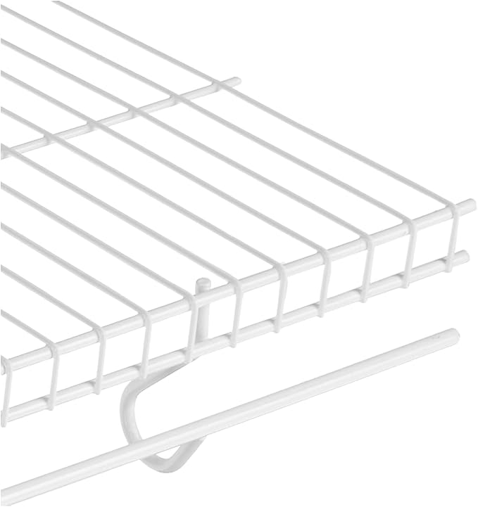 Rubbermaid Free-Sliding Wire Shelf, White, Adjustable Shelving with Free-Slide Design for Closet Organization System, 12”x 4’, 1 Pack | Free-Slide Design, 1 Pack