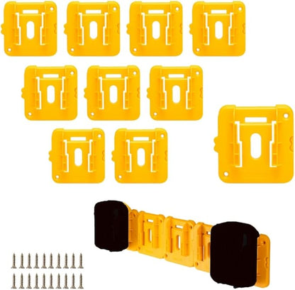 Battery Mount Holder Compatible for Dewalt 20V Max Batteries, Wall Mounts Hanger Fit for DCB200 DCB201 DCB202 DCB203 DCB204, Organize Garage/Workshop/Work Truck(10 Pack, w/20Screws, No Battery)
