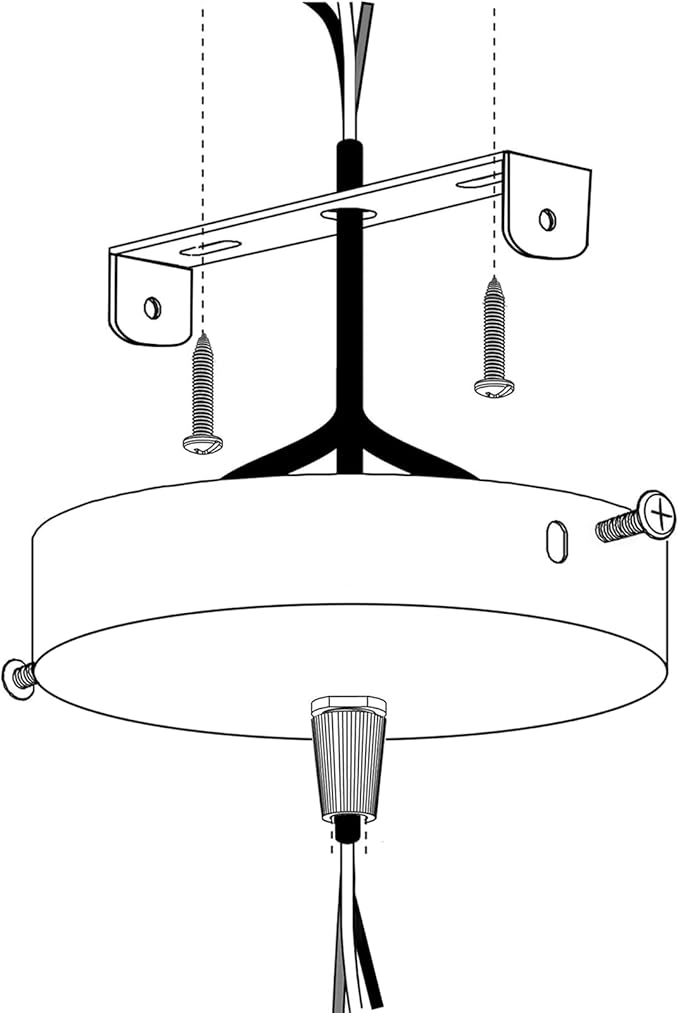 4.1-4.7 Inch Light Fixture Mounting Bracket Square Kit Ceiling Light Plate Wall Mounting Bracket Crossbar for Chandelier Outdoor Lighting Pack of 6