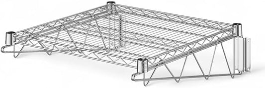 24" x 24" Chrome Wall-Mounted Wire Shelf with Epoxy Coating, Heavy-Duty Steel Storage Rack, NSF Certified, Easy Installation, Open Wire Design for Kitchen, Garage, or Utility Storage