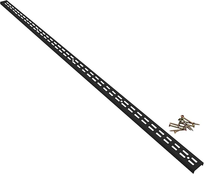 Shelving Track,ULIFESTAR Dual Trak Adjustable Wood Shelf Bracket,2PCS Direct Mount Into Fasttrack Garage Rail,Garage Organization System (32*12*1200mm/1.25*0.47*47.24" Double Row Black)