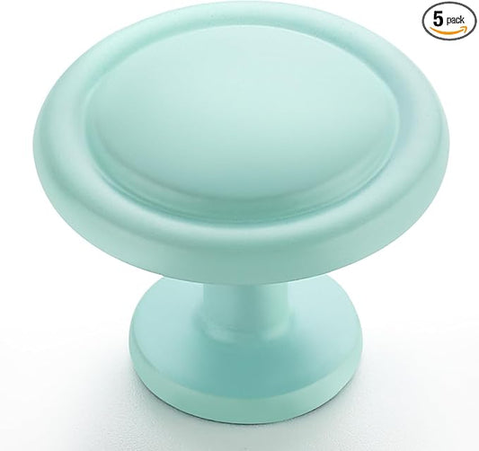 Ravinte 5 Pack 1-1/4 inch Kitchen Cabinet/Drawer/Dresser Knobs Green Zinc Drawer Pulls/Handles