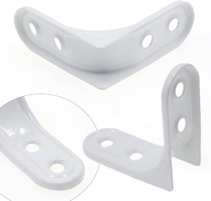 8pcs 2 Inch L Brackets, Heavy Duty Wall Mount White L Corner Brackets Braces for Wood, Shelves, Cabinets, 90 Degree Triangle Shelf Support with Screws, Small Right Angle Bracket