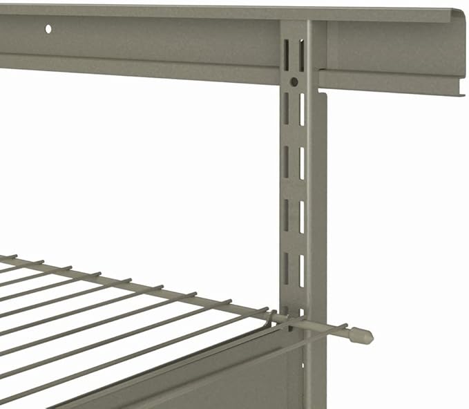 ClosetMaid ShelfTrack Nickel Standard Upright, Closet System Hardware, 30 in., Double Slot, Durable Steel for Closets, Pantries, Utility, Laundry