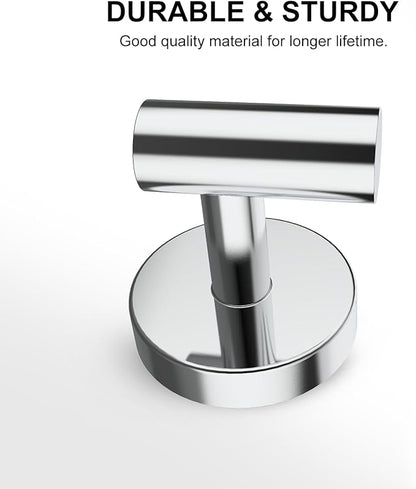 SetSail Towel Hooks for Bathrooms 4 Packs Screw-in Bathroom Towel Hook Wall Mounted Stainless Steel Shower Towel Hooks for Coat Hanging, Mirror Silver