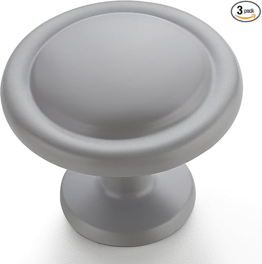 Ravinte 3 Pack 1-1/4 inch Kitchen Cabinet/Drawer/Dresser Knobs Grey Zinc Drawer Pulls/Handles