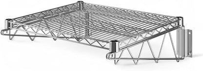 21" x 24" Chrome Wall-Mounted Wire Shelf with Epoxy Coating, Heavy-Duty Steel Storage Rack, NSF Certified, Easy Installation, Open Wire Design for Kitchen, Garage, or Utility Storage
