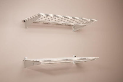 Hyloft Heavy Duty Steel Wall Garage Shelving, 36 in. x 18 in. Adjustable Wall Shelves for Garage Storage, Includes Hanging Rod, Max Shelf Load 200 Pounds, Item 777, 2-Pack, White