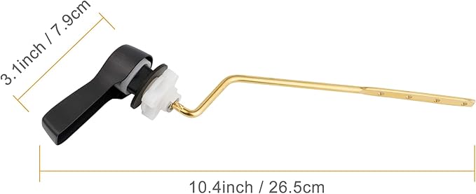 Hibbent Universal Metal Side Mount Toilet Handle Replacement Kit, Brass Toilet Flush Tank Lever with Stainless Steel Flapper Chains for Most Toilets, Oil-Rubbed Bronze