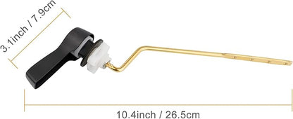 Hibbent Universal Metal Side Mount Toilet Handle Replacement Kit, Brass Toilet Flush Tank Lever with Stainless Steel Flapper Chains for Most Toilets, Oil-Rubbed Bronze