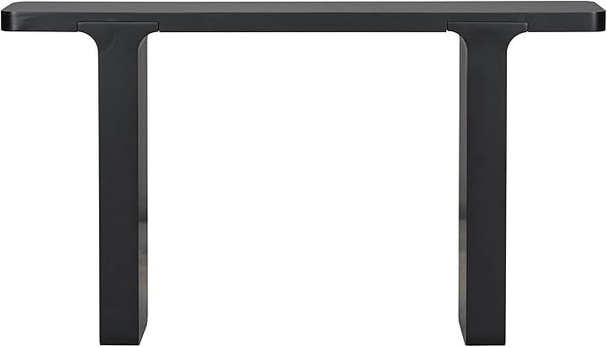 Elegant Acacia Veneer Entryway Table, Narrow Sofa Table Behind The Couch, Minimalist Rectangular Entryway Table, Modern Foyer Tables for Entryway, Hallway, Living Room, Foyer, Corridor (Black-40RT)