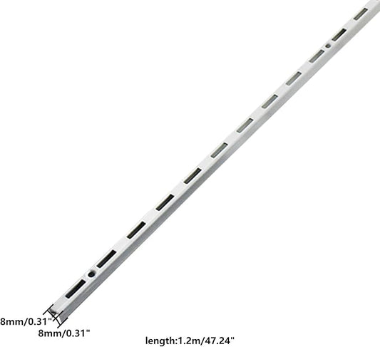 Shelving Track,ULIFESTAR Dual Trak Adjustable Wood Shelf Bracket,2PCS Direct Mount Into Fasttrack Garage Rail,Garage Organization System (8*8*1200mm/0.31*0.31*47.24" Single Row White)