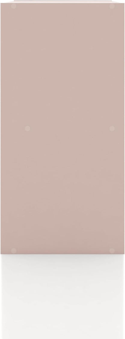 Homes: Inside + Out Apexa 4-Cube Storage Organizer Shelves, Stackable Wood Bookcase Fits Cubby Bins for Organization, Dorm Teen Room Decor & Home Office, Light Pink