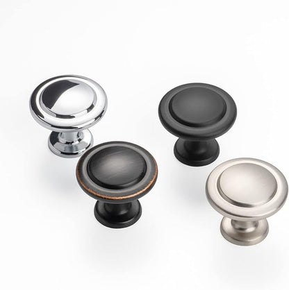 KOOFIZO Round Cabinet Knobs Oil Rubbed Bronze Cabinet Pulls, Dia. 1-1/4 Inch, 30 Pack Bronze Drawer Knobs for Kitchen Cabinets 1960 Drawers Dresser Cupboard Bedroom Bathroom