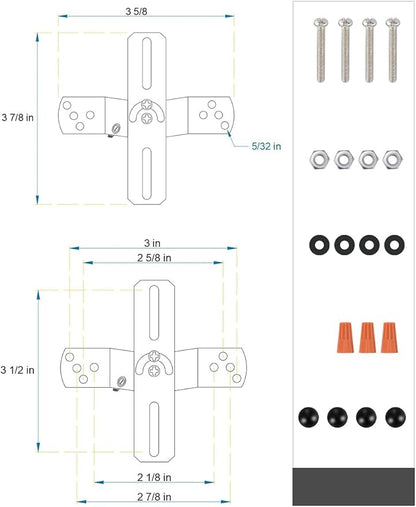 Light Fixture Mounting Bracket,4" Universal Crossbar,Mount Bracket Light Crossbar with Screws and Nuts,Rotatable and Fixed.Used for Pendant Lamps,Wall Lamps and Living Room Lamps,2 Pack.