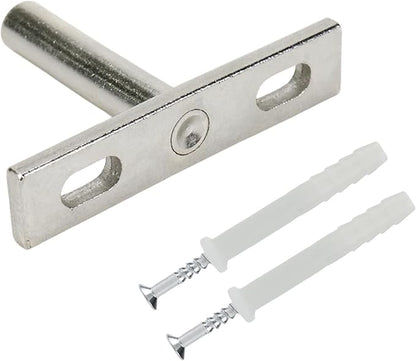 Antrader 4 Piece Floating Shelf Brackets, 2" Concealed Hidden Shelf Supports Decorative Shelf, Package Includes Screws and Wall Plugs (Silver)