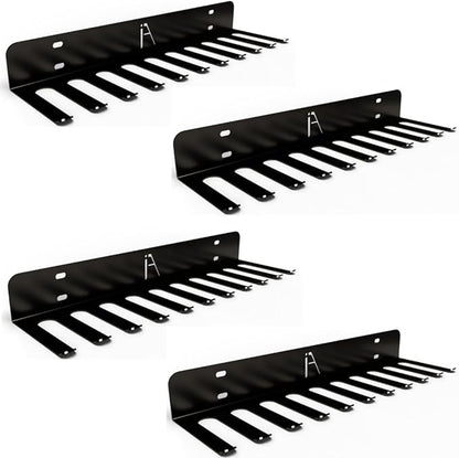 IRON AMERICAN USA Omega Beast Gym Storage Rack 11-Hook Heavy-Duty Gym Wall Organizer Gym Caddy Hanger - Gym Accessory Storage - Resistance Bands, Jump Ropes, Barbells, Lifting Belts, Cable Attachments - 4pk