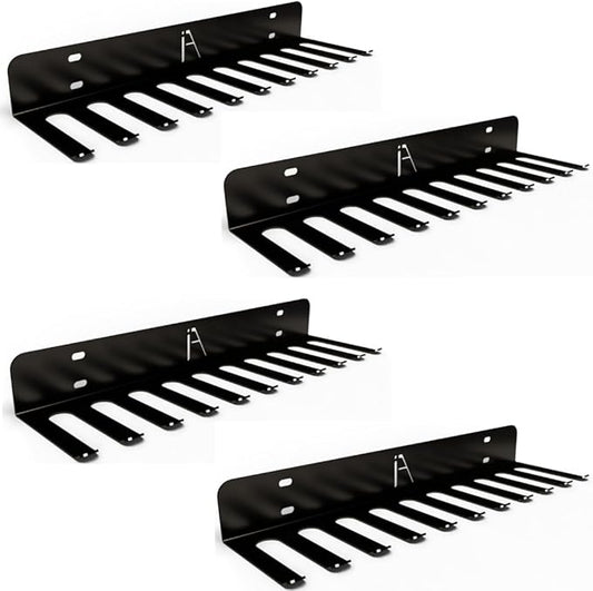 IRON AMERICAN USA Omega Beast Gym Storage Rack 11-Hook Heavy-Duty Gym Wall Organizer Gym Caddy Hanger - Gym Accessory Storage - Resistance Bands, Jump Ropes, Barbells, Lifting Belts, Cable Attachments - 4pk