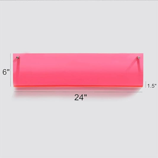 ROYALITA 2-Pack Acrylic Magazine Holder Brochure Holder, 24" Record Holder Magazine Rack, Fashion Hanging Bookshelf Literature Storage Rack for Waiting Room, Living Room, Office, Pink 24 Inch