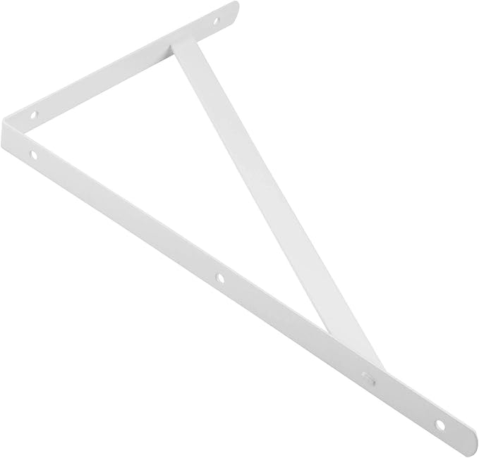 Acrux7 4 Pack White Steel Shelf Brackets 12x8inch - Heavy Duty L Brackets with Screws, White Metal Shelf Brackets - Perfect for DIY Shelves(300x190mm)