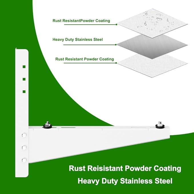 Outdoor Mini Split Wall Mounting Bracket for 9,000-18,000 BTU Air Conditioner, Heavy Duty AC Support for Outside, Mini Split Mounting Bracket Holds Up to 330lbs