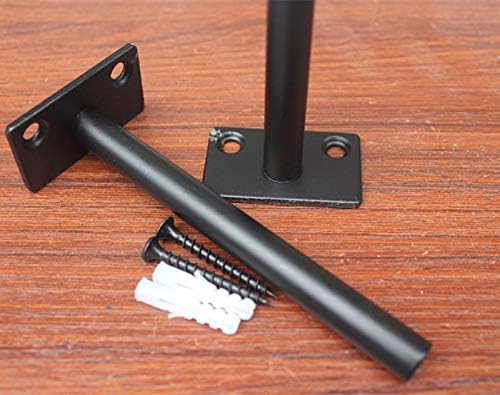 24 Pcs 5" Black Solid Steel Floating Shelf Bracket Blind Shelf Supports - Hidden Brackets for Floating Wood Shelves - Concealed Blind Shelf Support – Screws and Wall Plugs Included