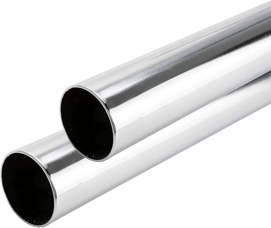 72" HEAVY DUTY Round Closet Rod | 32mm Diameter | Polished Chrome Clothes Pole | 2 Pack