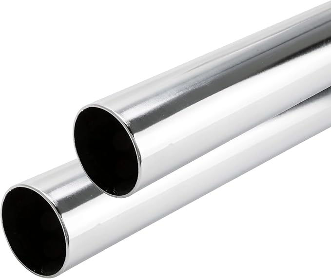 94" HEAVY DUTY Round Closet Rod | 32mm Diameter | Polished Chrome Clothes Pole | 2 Pack
