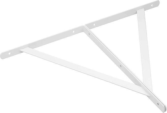 Acrux7 12 Pack White Steel Shelf Brackets 12x8inch - Heavy Duty L Brackets with Screws, White Metal Shelf Brackets - Perfect for DIY Shelves