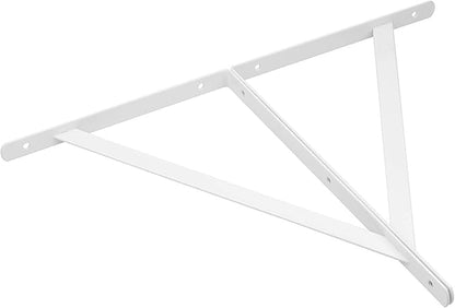 Acrux7 12 Pack L10" x H 6" White Heavy Duty Shelf Brackets with Screws - Metal L Bracket 90 Degree Metal Shelf Support - 90 Degree Triangle Metal Supports for DIY Floating Shelf