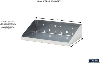 Triton Products LocBoard Shelf- 12inWx6inDx3inH Silver Model# 56126-SLV