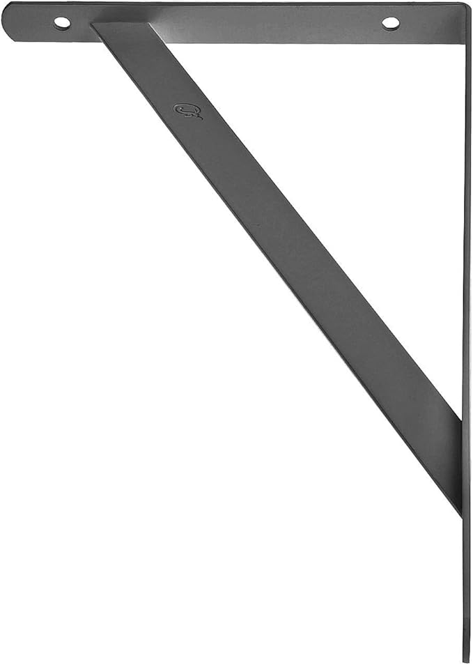 Acrux7 Black Shelf Brackets 8 x 5 Inch, 4 Pack Heavy Duty L Brackets for Floating Shelves - Metal Support Angle Brackets