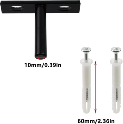Antrader Black Floating Shelf Bracket,2 Inch Hidden Shelf Brackets for Floating Wood Shelves,Screws and Wall Plugs Included,4Pcs