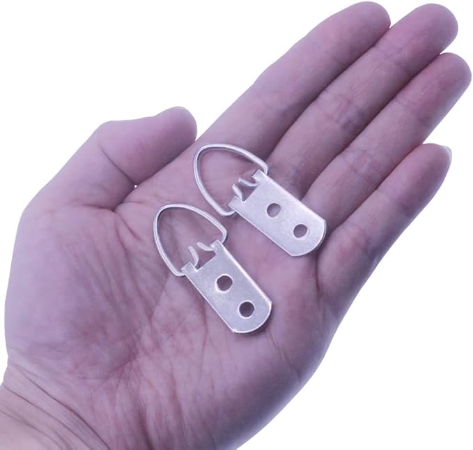 Heavy Duty D-Ring Picture Hangers with Screws, 30 Pcs Large Wide D Ring Picture Hanging Hardware, 2 Holes Picture Hooks for Mirror, Clock, Decoration, Paintings, Artwork Picture Frame