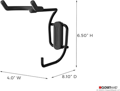 ClosetMaid MaxLoad 5-Pack Garage Hooks & Hangers Wall Mount Heavy Duty Storage for Cords, Power Equipment, Long Handle Tools, Cords, Hoses, Shovels, Black