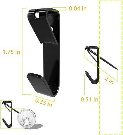 Picture Hangers Heavy Duty, Extra Thick, 100 lb, Decorative Hanging Hooks Hardware for Drywall and Plaster Walls with Large Nailers and Nails, Painting, 20pcs, Black