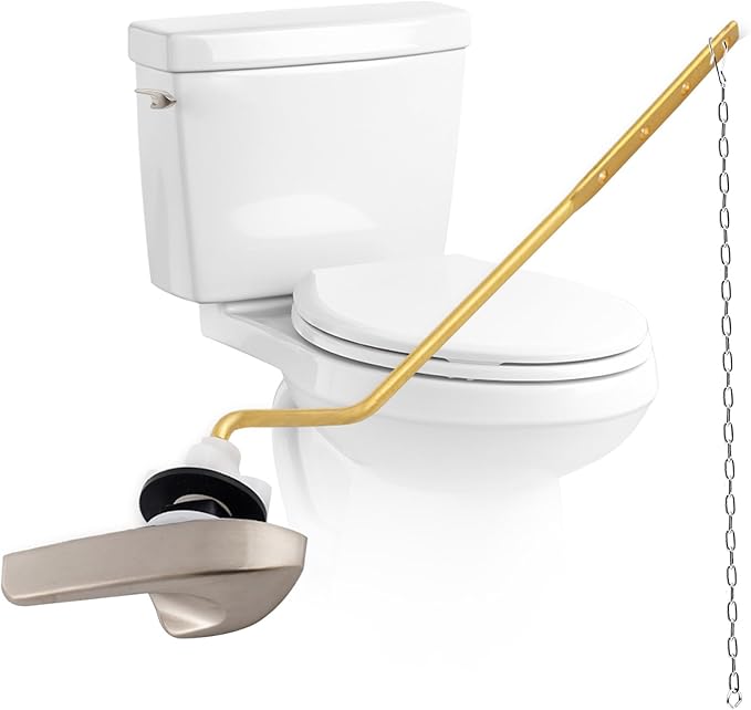 iFealClear Universal Toilet Handle Replacement Kit, Side/Angle Mount Toilet Flush Handle Compatible with Kohler K-GP30324-CP/TOTO/American Standard, Stainless Steel Flapper Chain, Brushed Nickel