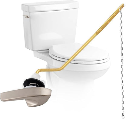 iFealClear Universal Toilet Handle Replacement Kit, Side/Angle Mount Toilet Flush Handle Compatible with Kohler K-GP30324-CP/TOTO/American Standard, Stainless Steel Flapper Chain, Brushed Nickel