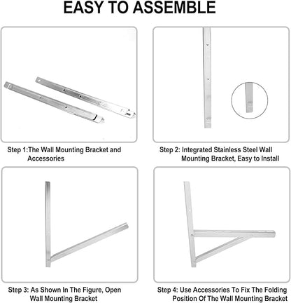 Stainless Steel Mounting Bracket for 9000-36000BTU Condenser Ductless Mini Split Air Conditioner Heat Pump Systems (Triangular)