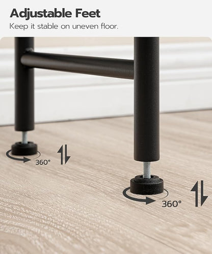 HOOBRO Over The Toilet Storage, 3-Tier Over Toilet Bathroom Organizer, Freestanding Above Toilet Shelf with Adjustable Feet, Space Saving, Easy Assembly, Rustic Brown and Black BF63TS01