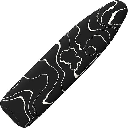 Extra Thick Ironing Board Cover and Pad, 15x54 Ironing Board Cover, Resist Scorching and Staining,Elastic Edges,Modern Art Geometric Black