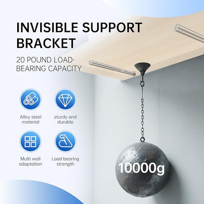 Duoduolaili-Floating Shelf Invisible Support Bracket (12 pcs) - Silver Hidden Brackets for Floating Wood Shelves–Blind Shelf Supports-Great Invisible Support for Thin Shelf–Shelving Mounting Hardware