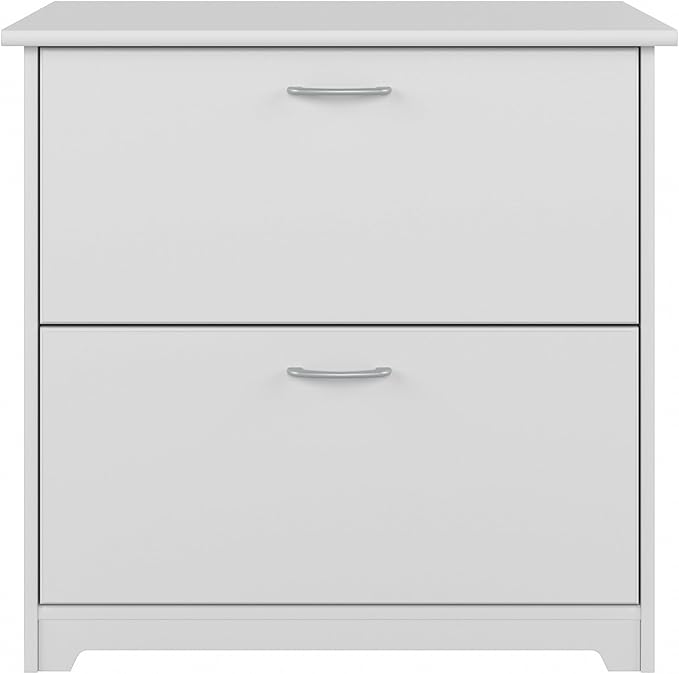 Bush Home Cabot 2 Drawer Lateral File Cabinet in White, Home Office Chest for Letter, Legal, and A4-size Document Storage