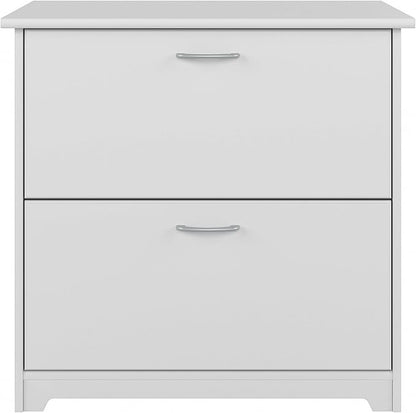 Bush Home Cabot 2 Drawer Lateral File Cabinet in White, Home Office Chest for Letter, Legal, and A4-size Document Storage